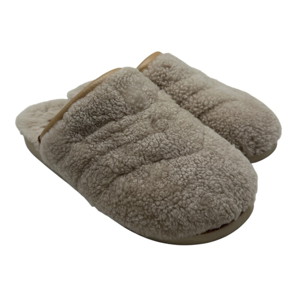 Olukai Pupu Mua Mule Slippers‎ Womens Size 9 White Genuine Shearling Slip On